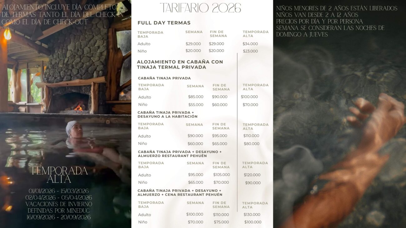 TARIFARIOS MENETUE 2026