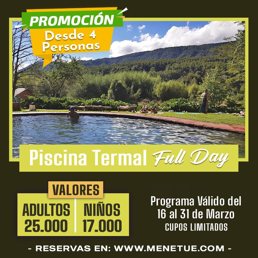 Promoción Piscina Full Day - Desde 4 Personas - Marzo (del 16 al 31)